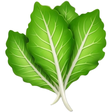 single salad leaf on a plate emoji