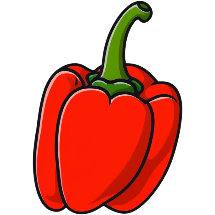 red bell pepper with stem emoji