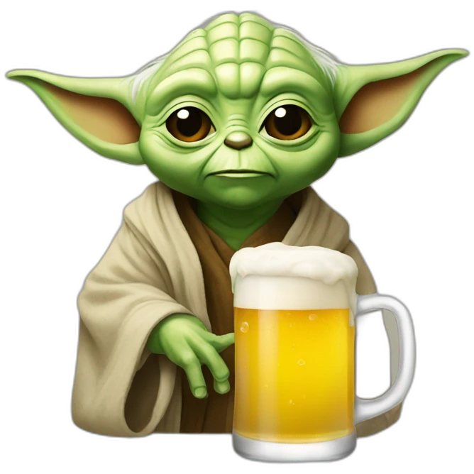 Yoda drink a beer emoji