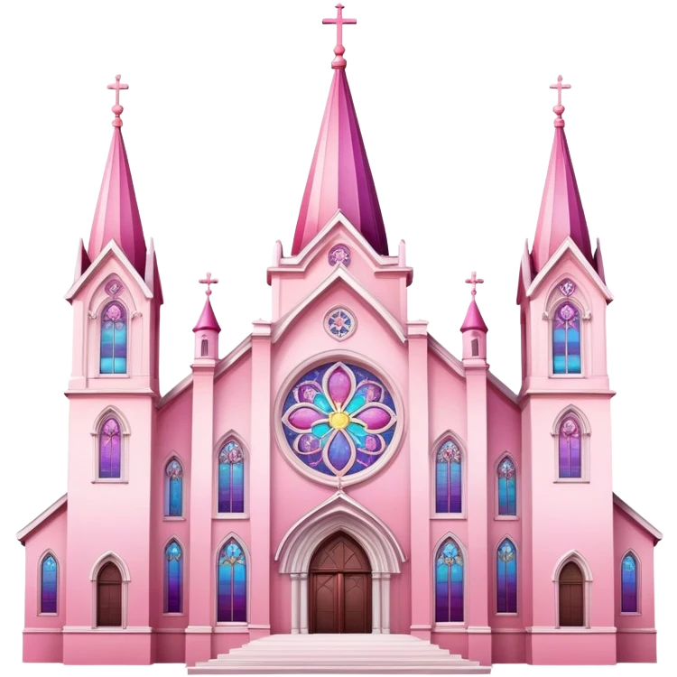 romantic pink-white-gradient church  emoji