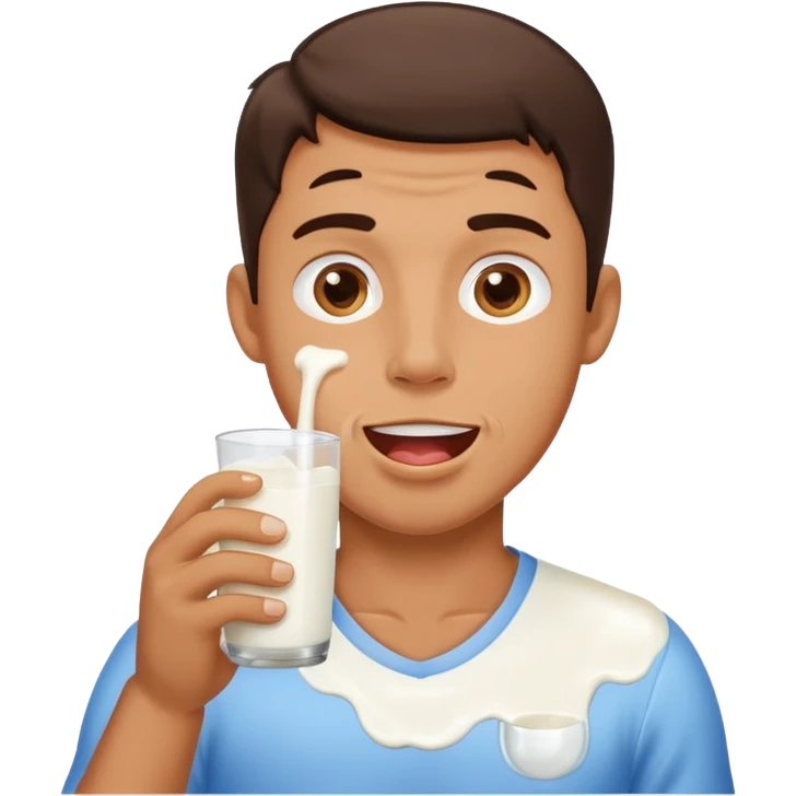 Man drooling out milk emoji