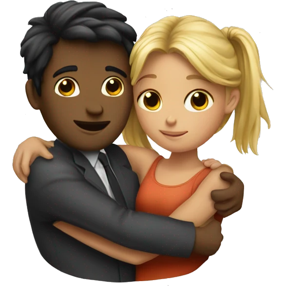 girl is huging a bond boy emoji