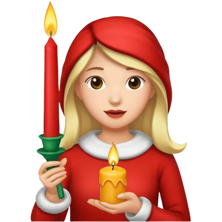 woman holding christmass candle emoji