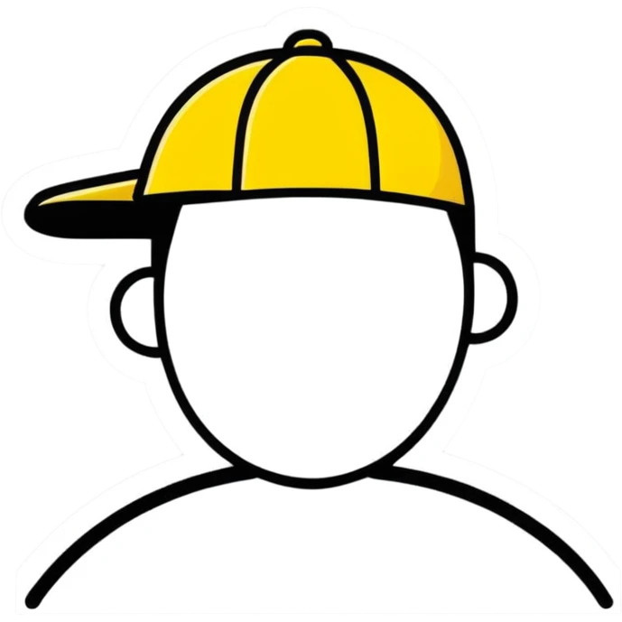 yellow cap sticker style emoji