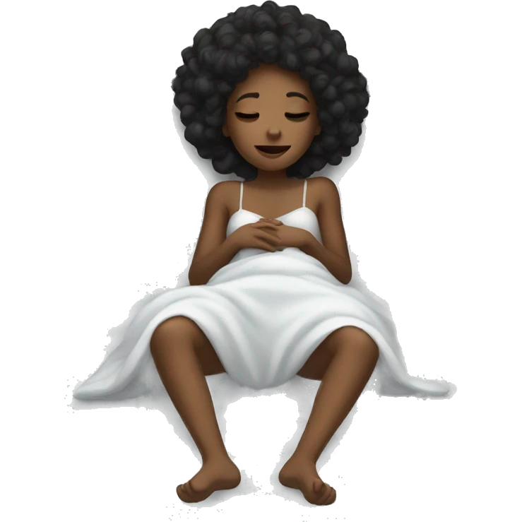 Black girl lying in bed  emoji