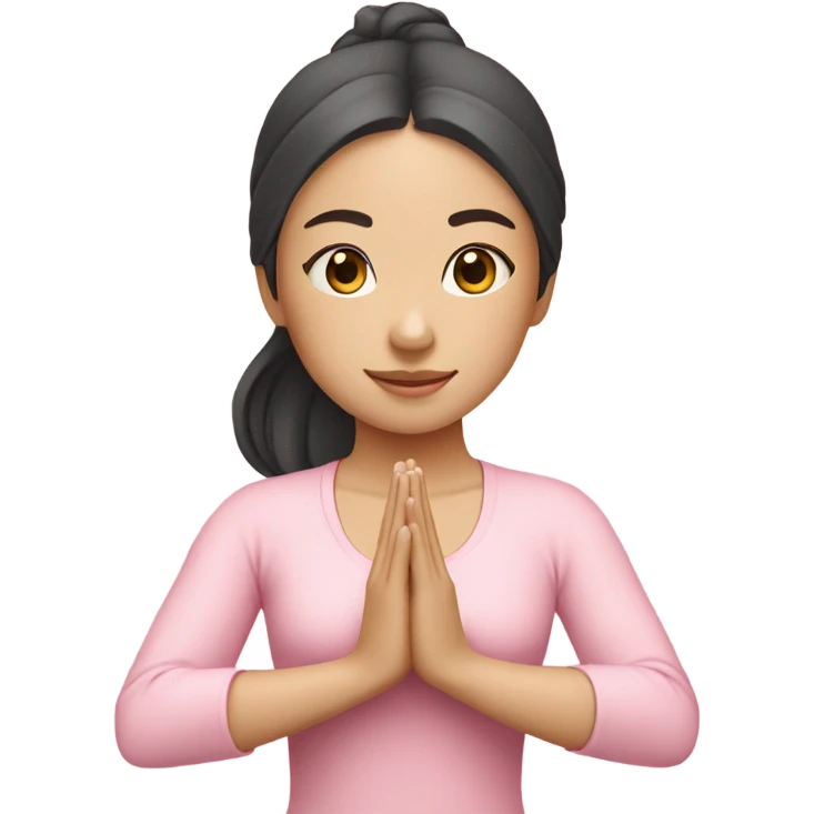 asian yoga girl light pink clothes  emoji