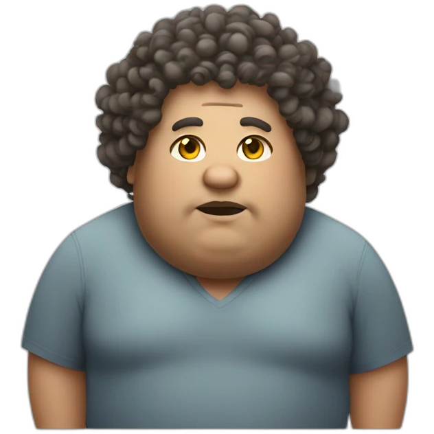 Fat man with big curly hair emoji