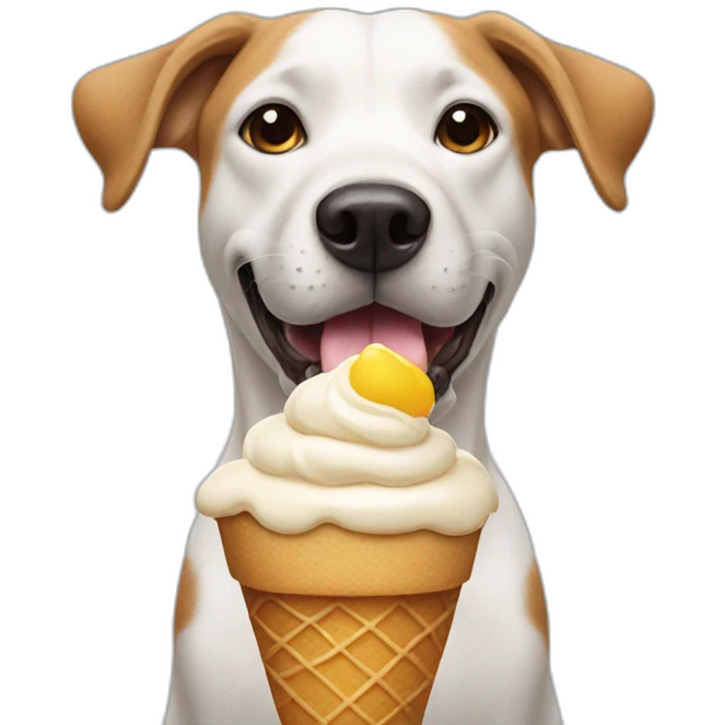 Dog with ice cream emoji