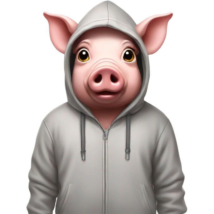 Pig wearing a hoodie emoji