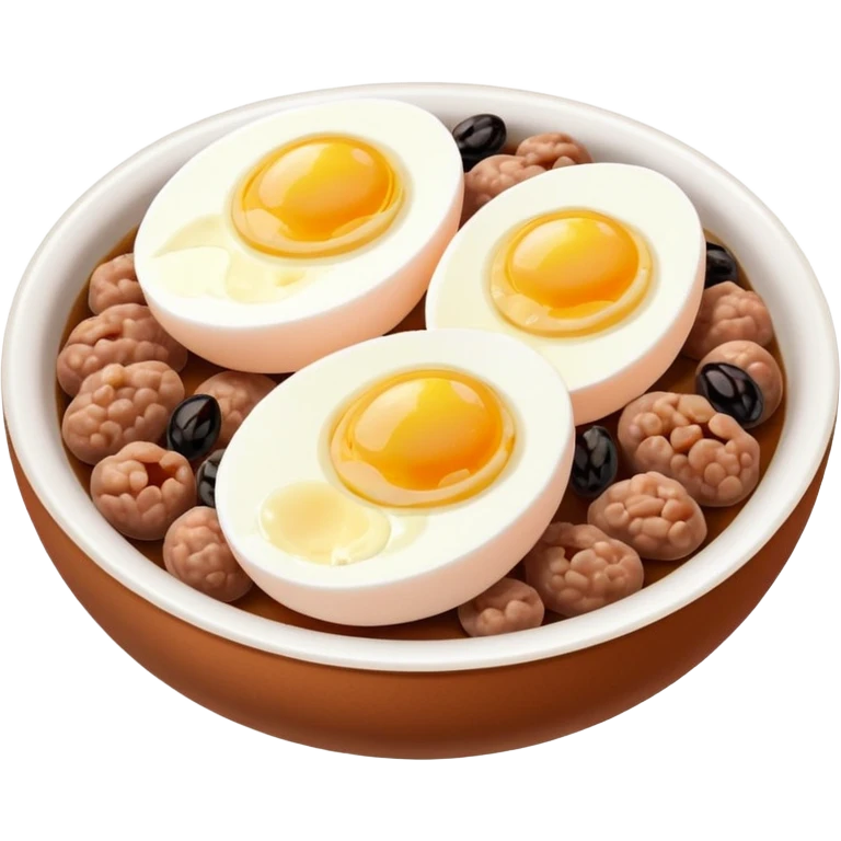 steamed ground pork with raisins, sliced boiled egg emoji