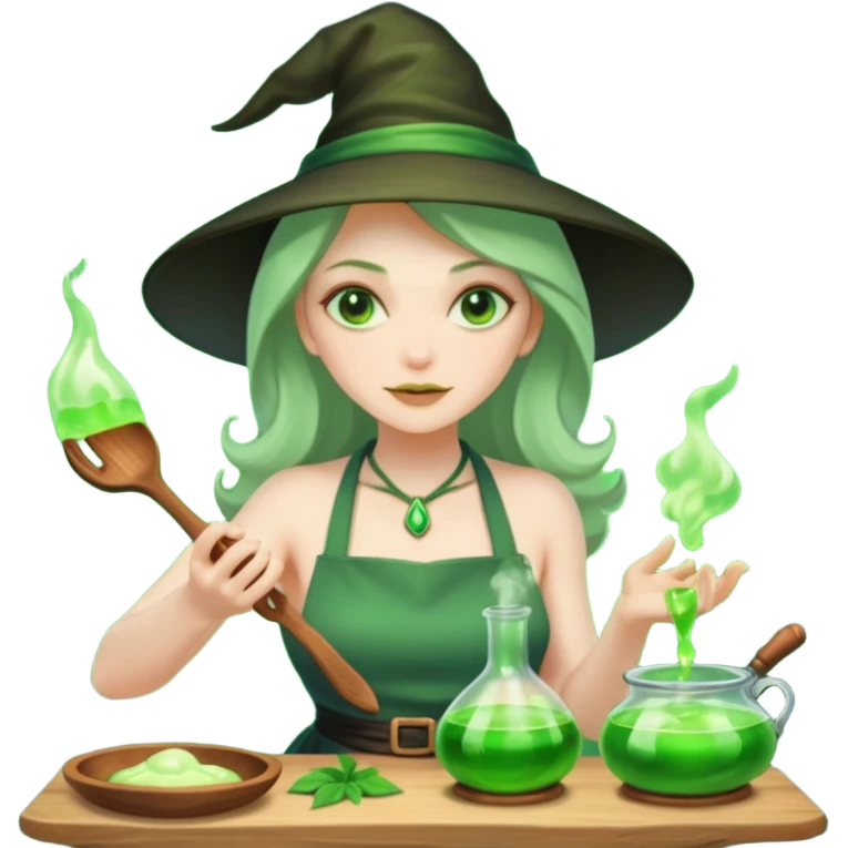 green witch cooking potion emoji