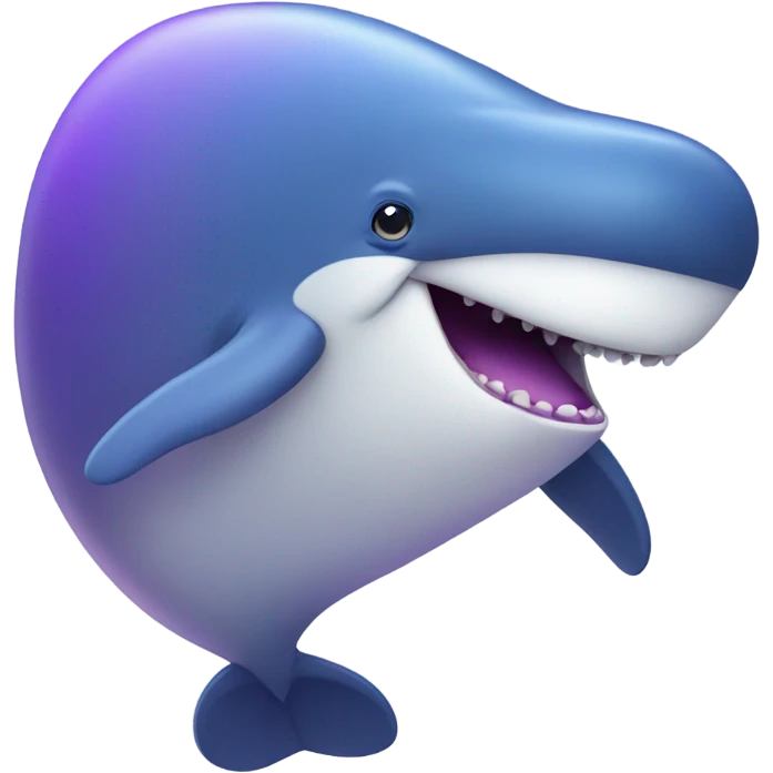 Blue whale purple, open mouth emoji