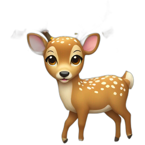 A deer with confetti  emoji