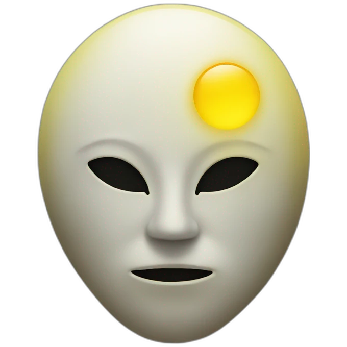 Yellow moon face in mask emoji