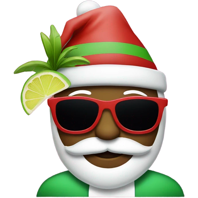 Santa with sunglasses and a margarita  emoji