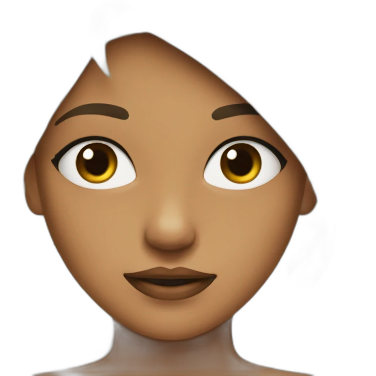 une fille avec des cheveux noir t yeux noirs emoji