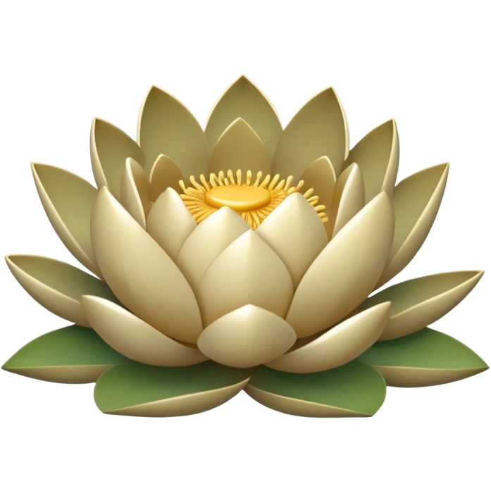 A closed khaki lotus emoji