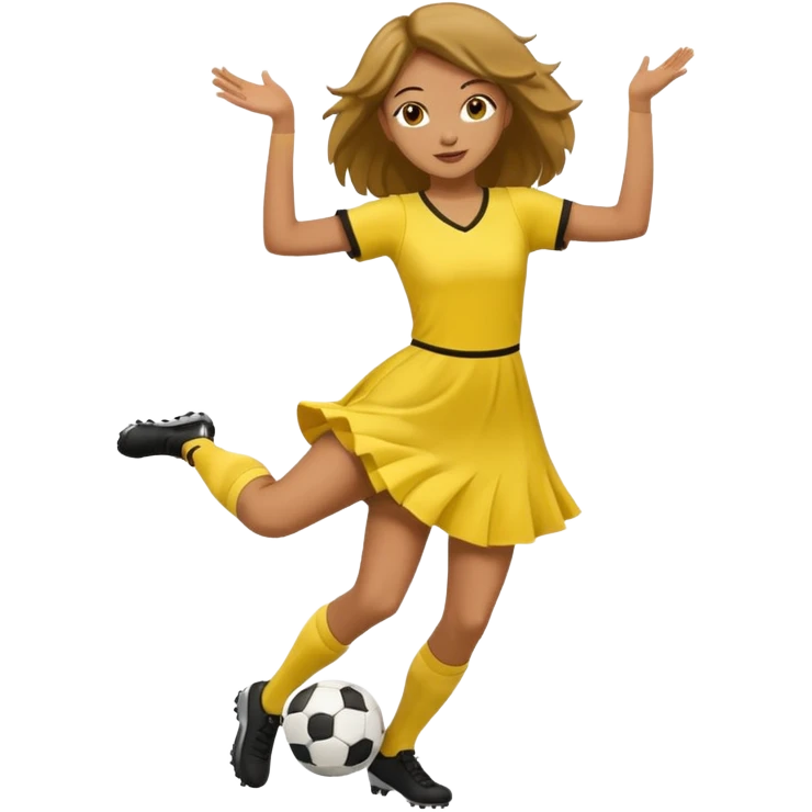 Soccer Player dance in yellow dress emoji