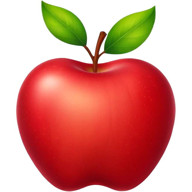 A living apple emoji