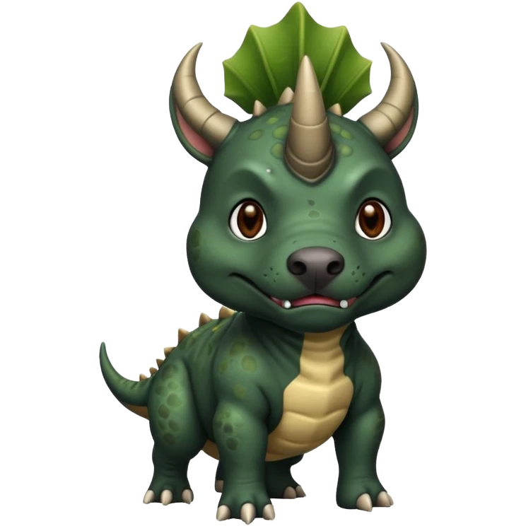 Black pitbull dressed as a triceratops black emoji