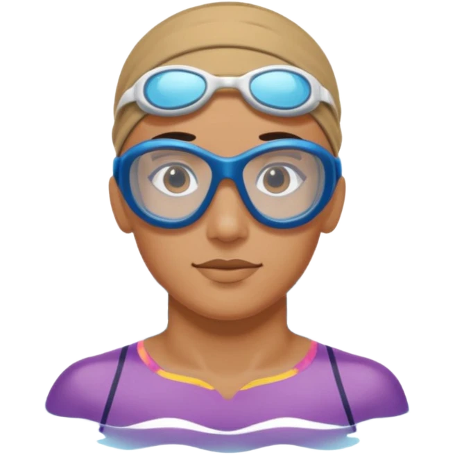 swimming athlete with swim glasses, no hat emoji