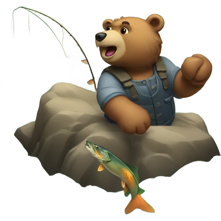 Bears fishing emoji
