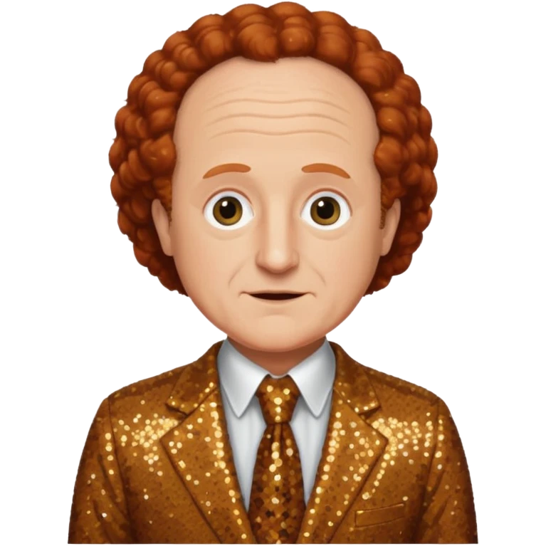 Larry Fine from The Three Stooges with auburn hair, brown sequin suit  emoji