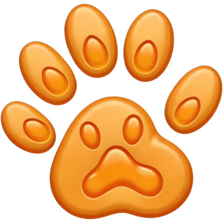 a very light pale pastel yellowy orange pawprint emoji