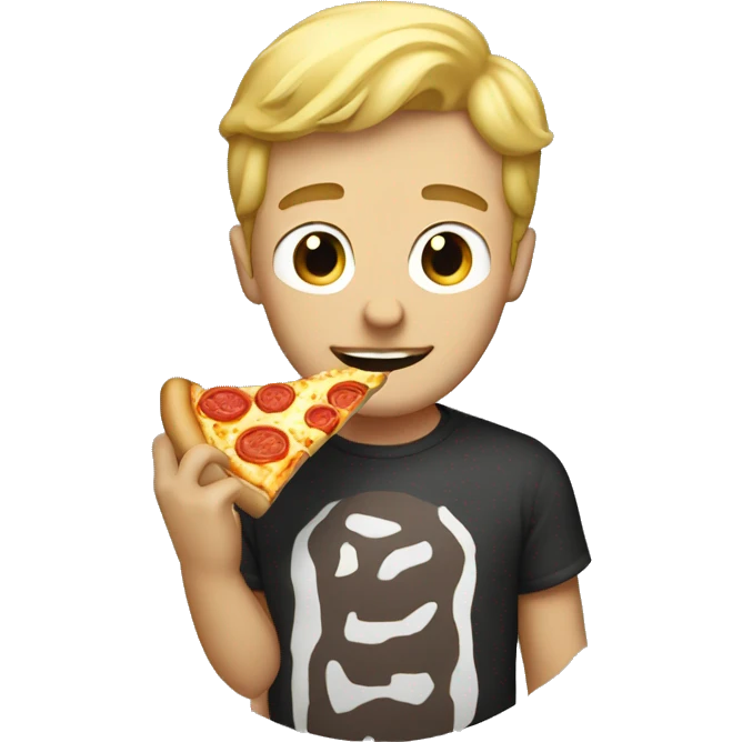 blonde men eating pizza emoji