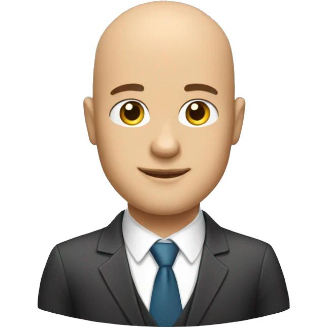 handsome bald man in a business suit emoji