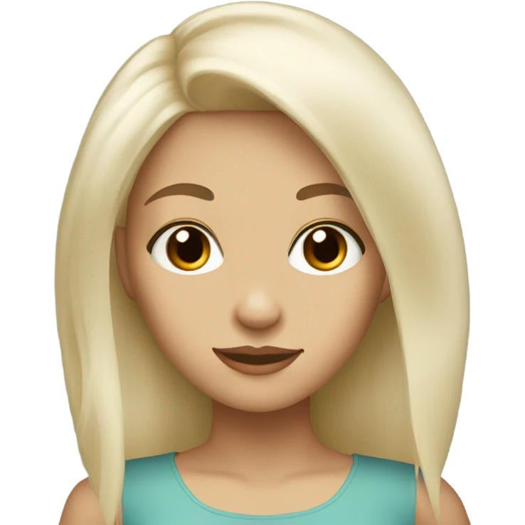 Platinum blonde girl with brown eyes emoji