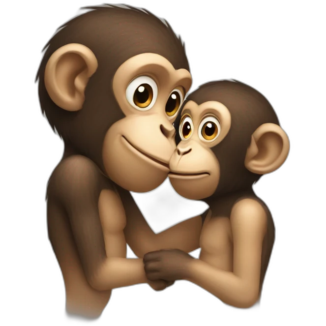 human monkey kissing emoji
