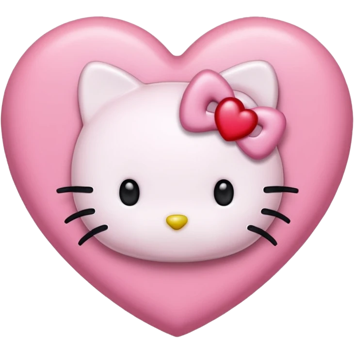 Hello kitty heart pink emoji