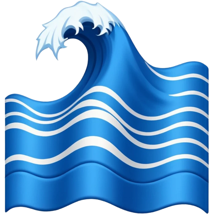 Wave Banner — blue cloth + white crest emoji