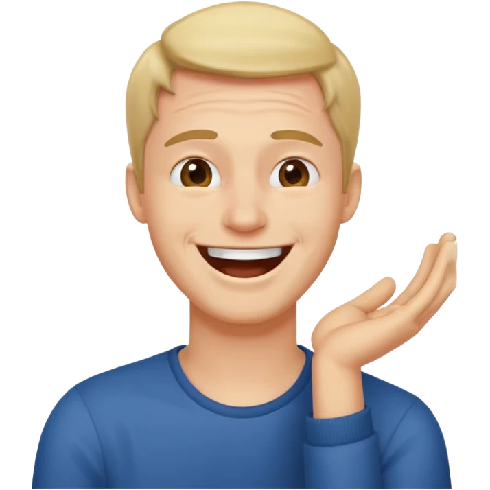 Guy holding hand to neck Laughing emoji