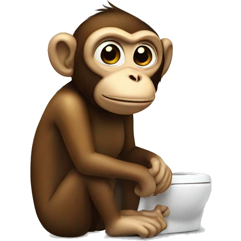 Monkey on the toilet emoji