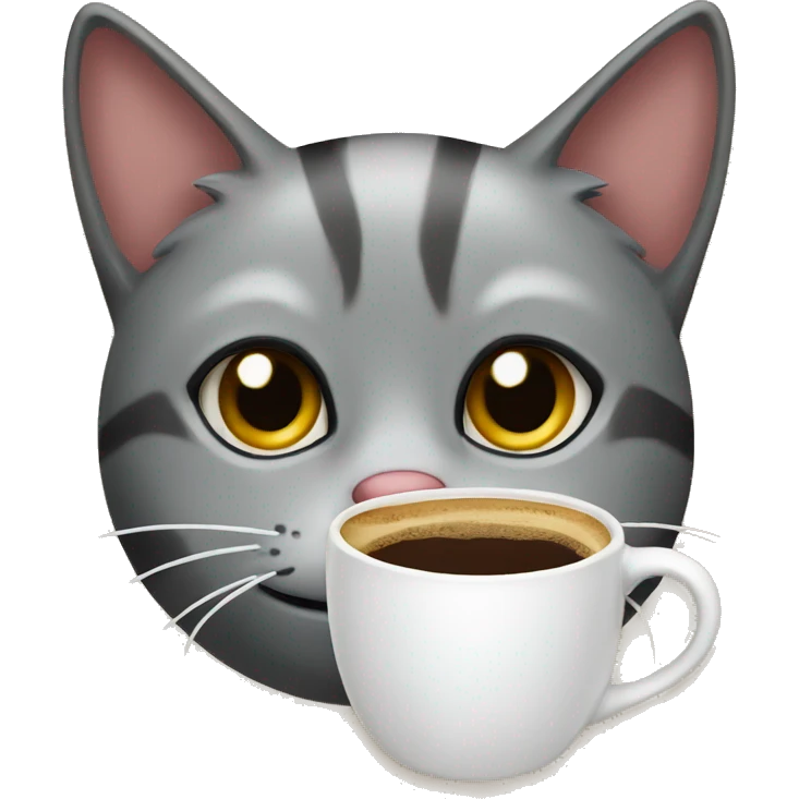 Cat drinking coffee  emoji