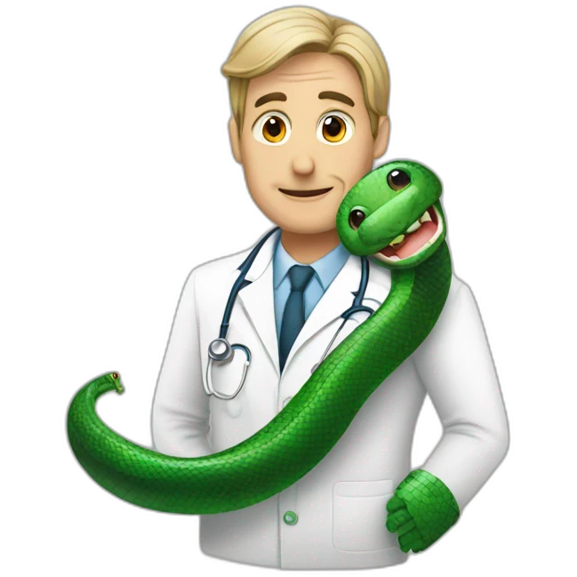 His doctor is in the form of a snake emoji