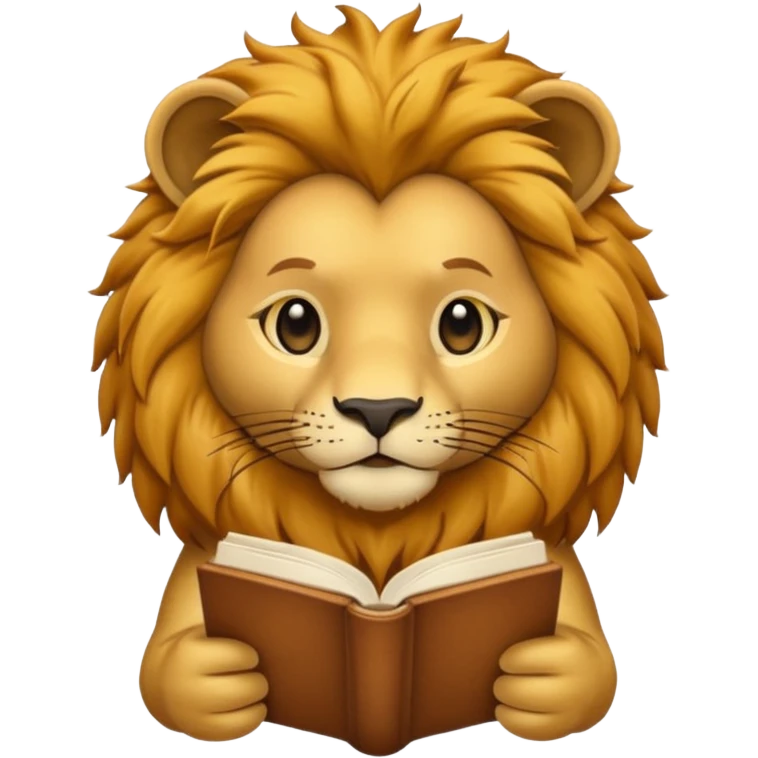 lionb reading book emoji