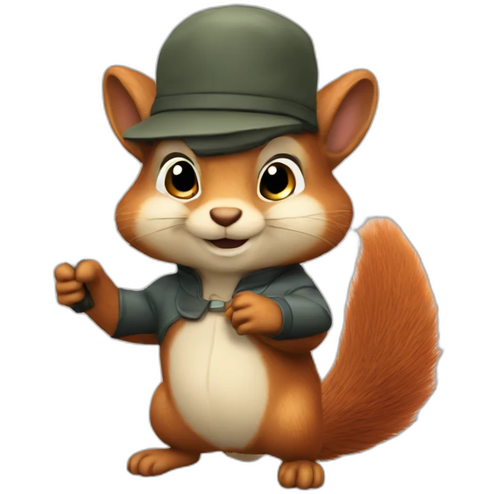 A squirrel with a wand and a beret emoji