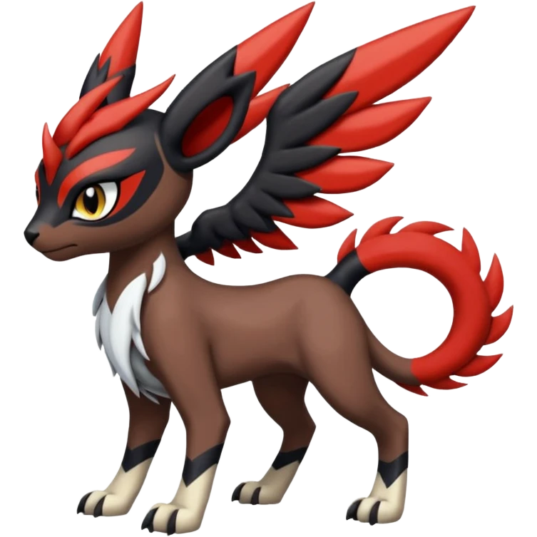 Handsome cool badass edgy Meloetta-Absol-Houndour-Litten-Guilmon-Giratina-Pokémon-Fakémon-fusion-hybrid-creature emoji