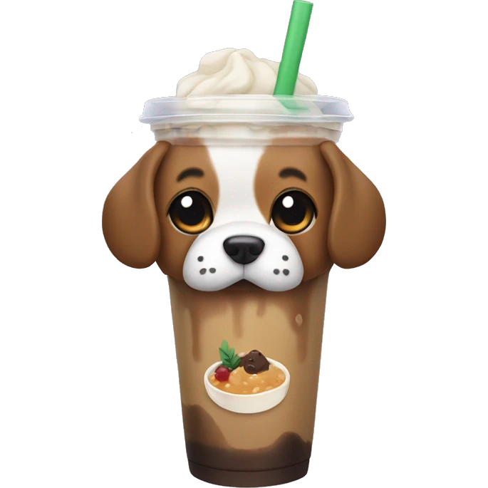 dog with boba tea emoji