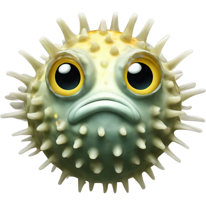 puffer fish with eyelashes  emoji