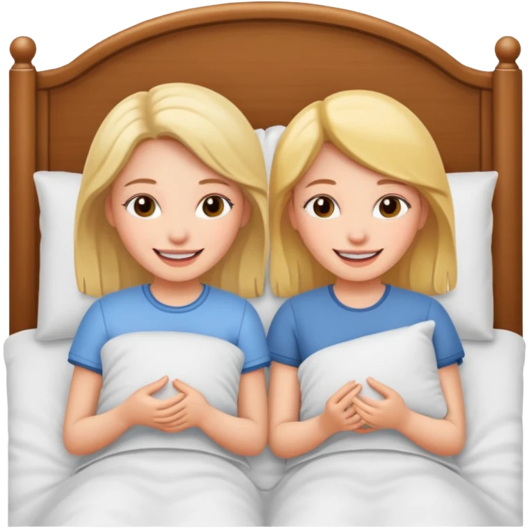 Two girls in bed emoji