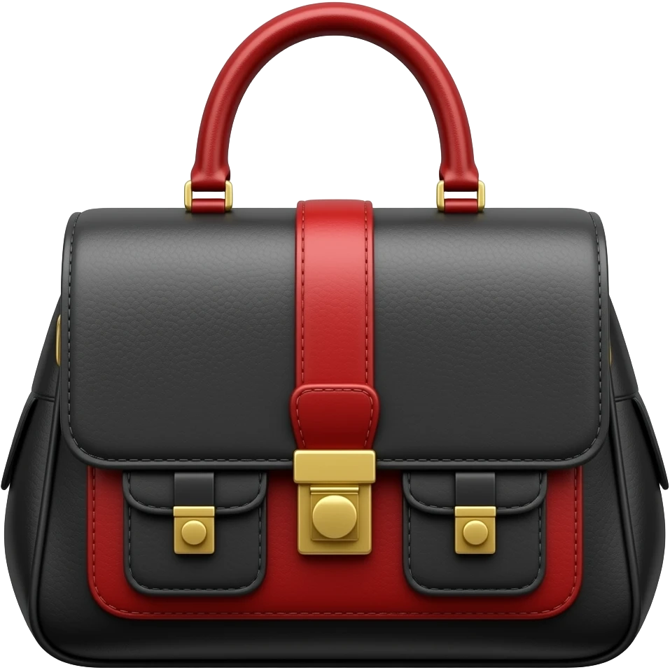 black and red handbag emoji
