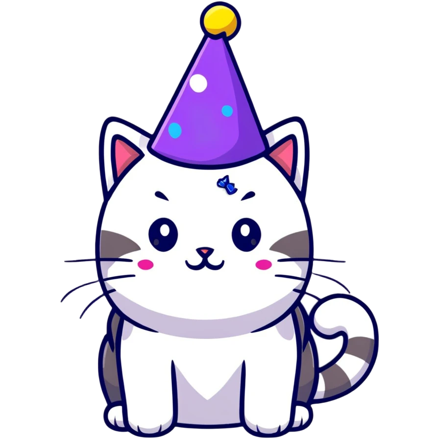 party cat with confetti emoji