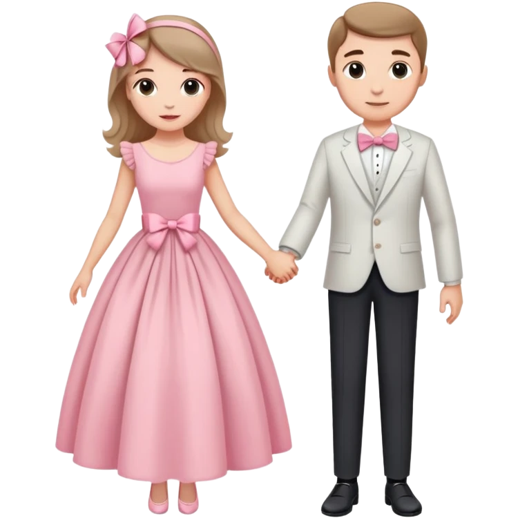 Elegant girl with a beautiful flowy dress delicate pink bow and man together in Montenegro holding hands elegant  emoji