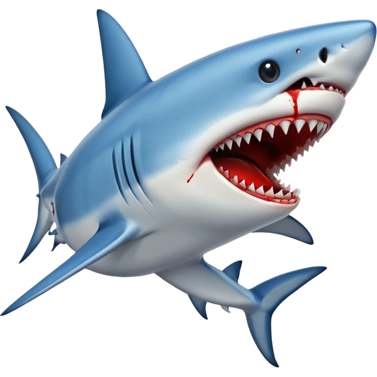 blue Shark attack efferct with blood emoji