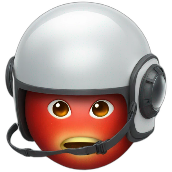 red apple wearing space helmet emoji