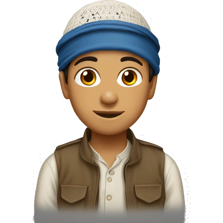 Afghan boy with a afghani hat emoji